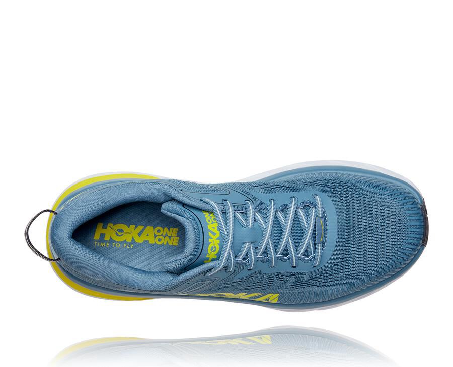 Hoka One One Running Shoes Mens Blue - Bondi 7 - 97164VOYG